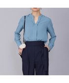 【アイシービー/iCB】の【洗える・UVケア】BackSatinAmunzen キーネックブラウス ライトブルーグレー系|ID: prp329100004532474 ipo3291000000032038117