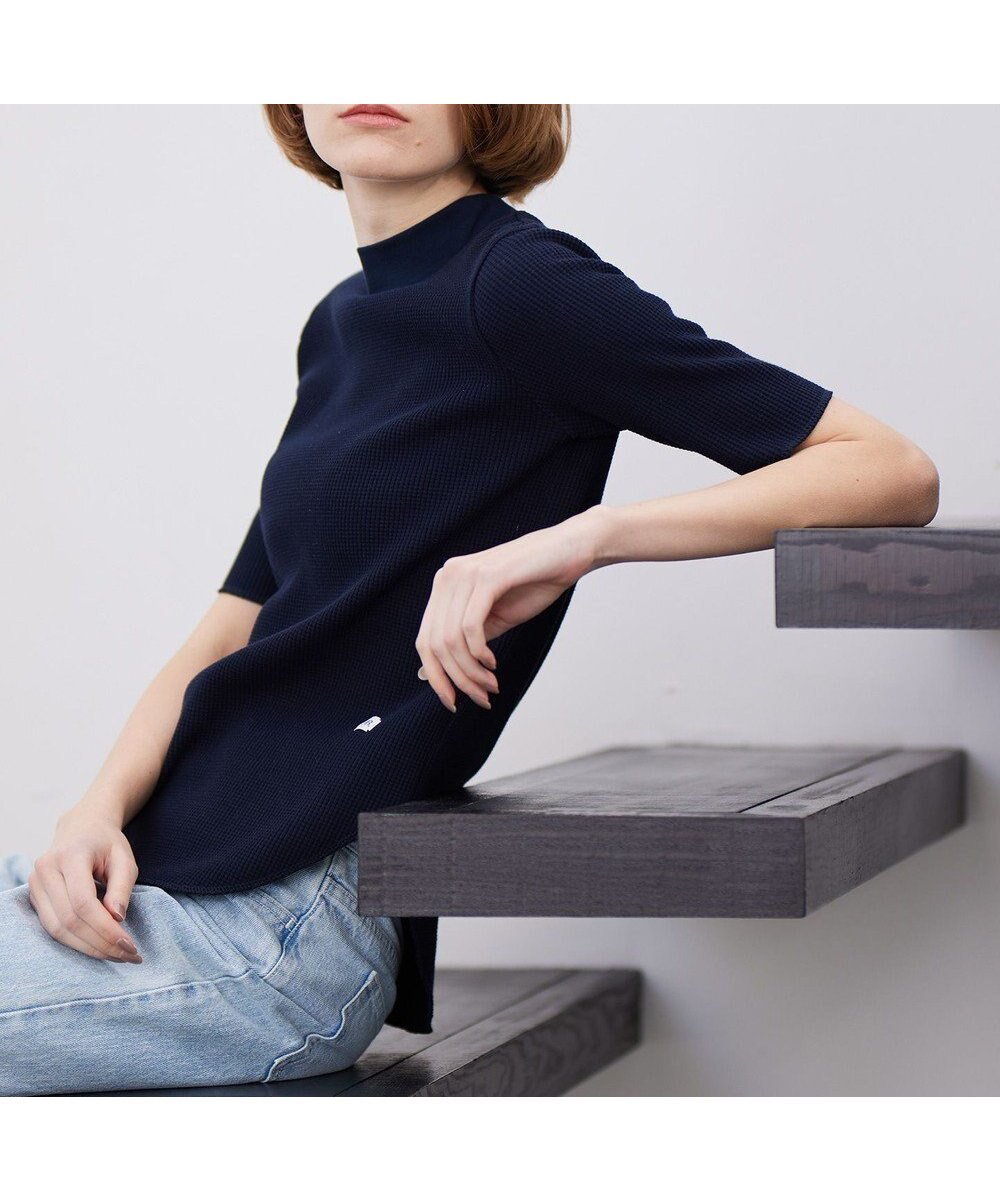 【ベイジ,/BEIGE,】の【B】COSMOS / 半袖トップス インテリア・キッズ・メンズ・レディースファッション・服の通販 founy(ファニー) 　ファッション　Fashion　レディースファッション　Ladies' Fashion Online　トップス・カットソー　Tops/Tshirt　シャツ/ブラウス　Shirts/Blouses　ロング / Tシャツ　T-Shirts　カットソー　Cut and Sewn　2024年　2024　2024春夏・S/S　Ss,Spring/Summer,2024　カットソー　Cut And Sew　ボトルネック　Bottleneck　ワッフル　Waffle　半袖　Short Sleeve　夏　Summer　春　Spring　S/S・春夏　Ss・Spring/Summer　Navy|ID: prp329100004532478 ipo3291000000032665718