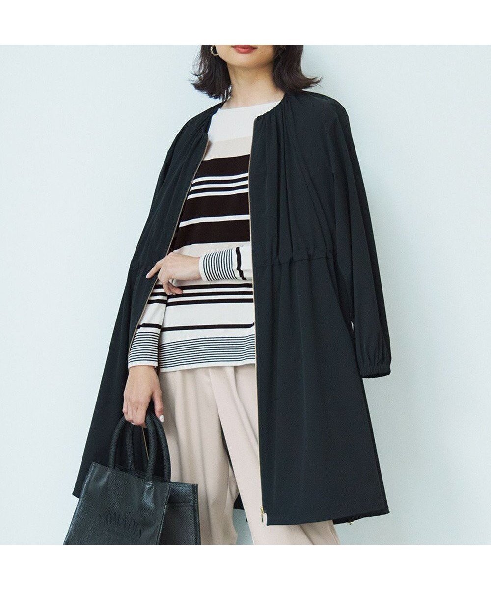 【23区/NIJYUSANKU】の【撥水加工】ナイロン2WAYストレッチ ロングアウター インテリア・キッズ・メンズ・レディースファッション・服の通販 founy(ファニー) 　ファッション　Fashion　レディースファッション　WOMEN　アウター　Coat Outerwear　ジャケット　Jackets　春　Spring　ジャケット　Jacket　スカーフ　Scarf　ストレッチ　Stretch　雑誌　Magazine　フロント　Front　ブルゾン　Blouson　ベーシック　Basic　ロング　Long　S/S・春夏　Ss・Spring/Summer　おすすめ　Recommend　夏　Summer　2025年　2025　2025春夏・S/S　Ss,Spring/Summer,2025　ブラック系|ID: prp329100004532483 ipo3291000000032038188
