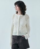 【ベイジ,/BEIGE,】の【洗える】THYME / クルーネックコットンメッシュカーディガン Ecru|ID: prp329100004532490 ipo3291000000032685817