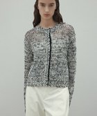 【ベイジ,/BEIGE,】の【洗える】THYME / クルーネックコットンメッシュカーディガン Ecru×Black|ID: prp329100004532490 ipo3291000000035910083