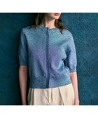 【ベイジ,/BEIGE,】の【洗える】VANDA / ラメ入りクルーネック半袖カーディガン Sax|ID: prp329100004532491 ipo3291000000033229200