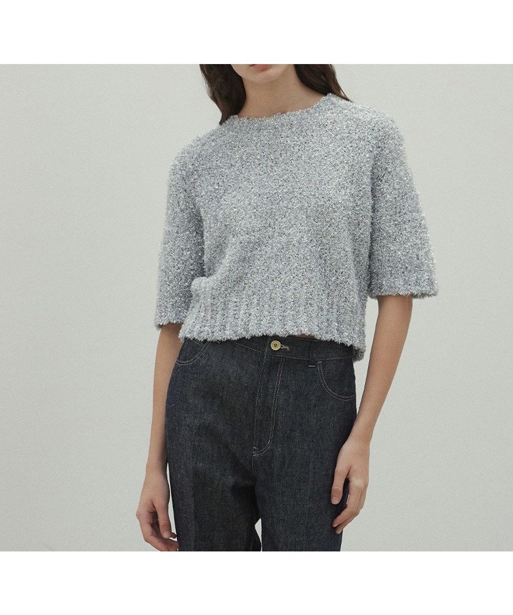 【ベイジ,/BEIGE,】の【洗える・Precious 4月号掲載】TRITOMA / ラメクルーネック半袖ニット インテリア・キッズ・メンズ・レディースファッション・服の通販 founy(ファニー) 　雑誌掲載アイテム　Magazine Items　ファッション雑誌　Fashion Magazines　プレシャス　Precious　ファッション　Fashion　レディースファッション　WOMEN　トップス・カットソー　Tops/Tshirt　ニット　Knit Tops　春　Spring　洗える　Washable　コンパクト　Compact　4月号　April Issue　シルバー　Silver　セーター　Sweater　雑誌　Magazine　デニム　Denim　半袖　Short Sleeve　S/S・春夏　Ss・Spring/Summer　再入荷　Restock/Back In Stock/Re Arrival　夏　Summer　Silver|ID: prp329100004532527 ipo3291000000032038487