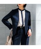 【23区/NIJYUSANKU】の【セットアップ対応/洗える】ドライツイル ノーカラー ジャケット ネイビー系|ID: prp329100004532554 ipo3291000000032038707