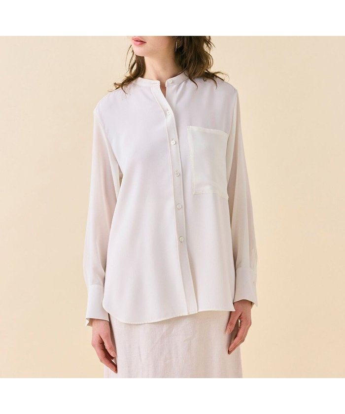 【ベイジ,/BEIGE,】の【WEB限定・洗える】CELOSIA / シアースリーブスタンドカラーブラウス インテリア・キッズ・メンズ・レディースファッション・服の通販 founy(ファニー) https://founy.com/ ファッション Fashion レディースファッション Fashion for Women トップス・カットソー Cut & Sew Tops シャツ・ブラウス・オフィスカジュアル Elegant Blouses & Button-Ups 夏 Summer 春 Spring S/S・春夏 SS, Spring/Summer, Warm Season 洗える Machine Washable |ID: prp329100004532557 ipo3291000000033076712