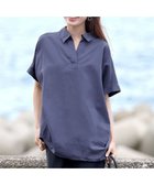 【ティアクラッセ/Tiaclasse】の【洗える】 リネンミックススキッパーシャツ ブルー|ID: prp329100004532561 ipo3291000000032426549