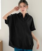 【ティアクラッセ/Tiaclasse】の【洗える】 リネンミックススキッパーシャツ ブラック|ID: prp329100004532561 ipo3291000000032426551