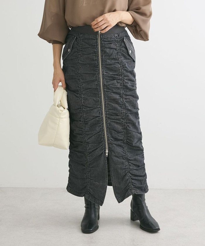 【グリーンパークス/Green Parks】の・SUGAR SPOONデニムフロントZIPナロースカート インテリア・キッズ・メンズ・レディースファッション・服の通販 founy(ファニー) https://founy.com/ ファッション Fashion レディースファッション Fashion for Women スカート Skirts ギャザー Gathered, Ruffled ジップ Zip, Zipper ダブル Double, Double-Breasted デニム Denim, Jeans Material トレンド Trend, Trending Now フロント Front, Front Design ポケット Pocket, Pocket Detail ロング Long, Long-Length A/W・秋冬 Autumn/Winter |ID: prp329100004532586 ipo3291000000033678876