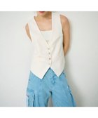 【グレース コンチネンタル/GRACE CONTINENTAL】のリネン混ツイルジレ 人気、トレンドファッション・服の通販 founy(ファニー) ファッション Fashion レディースファッション WOMEN アウター Coat Outerwear トップス・カットソー Tops/Tshirt ベスト/ジレ Gilets/Vests ジャケット Jacket タンク Tank ダウン Down ツイル Twill デニム Denim トレンド Trend ベスト Vest マキシ Maxi ミドル Middle リゾート Resort リネン Linen ロング Long 夏 Summer 春 Spring S/S・春夏 Ss・Spring/Summer thumbnail キナリ|ID: prp329100004532590 ipo3291000000032038857