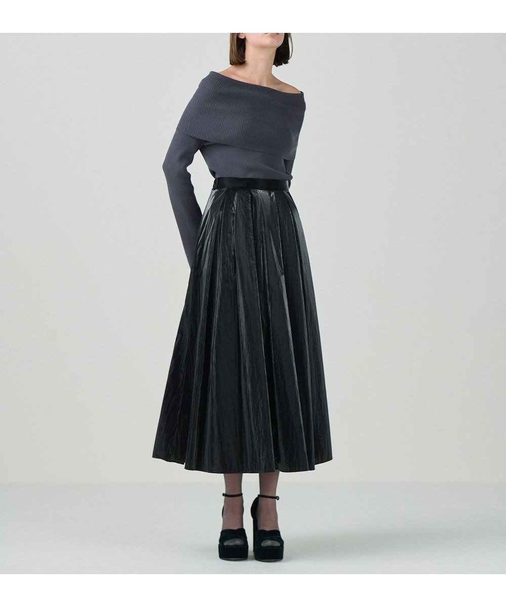 【グレース コンチネンタル/GRACE CONTINENTAL】のタックロングスカート インテリア・キッズ・メンズ・レディースファッション・服の通販 founy(ファニー) ファッション Fashion レディースファッション Fashion for Women スカート Skirts ロングスカート Long Skirts / Maxi & Midi Skirts コーティング Coating, Coated Finish シルバー Silver, Metallic Silver ベスト Vest, Waistcoat ロング Long, Long-Length 夏 Summer S/S・春夏 SS, Spring/Summer, Warm Season A/W・秋冬 Autumn/Winter ブラック|ID: prp329100004532596 ipo3291000000034189156