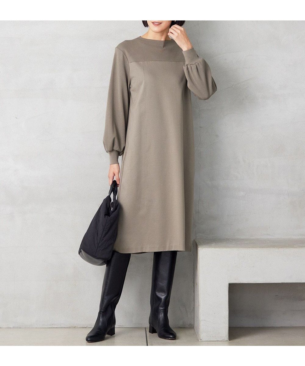 【自由区/JIYU-KU】の【洗える】エアーポンチ ワンピース インテリア・キッズ・メンズ・レディースファッション・服の通販 founy(ファニー) 　ファッション　Fashion　レディースファッション　WOMEN　ワンピース　Dress　コンビ　Combination　シンプル　Simple　ジャージー　Jersey　リラックス　Relax　洗える　Washable　A/W・秋冬　Aw・Autumn/Winter・Fw・Fall-Winter　モカ|ID: prp329100004532619 ipo3291000000032130523