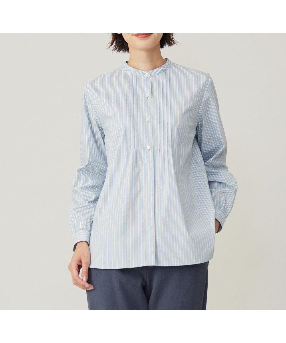 【ジェイ プレス/J.PRESS】の【洗える】BEZコットンナイロン ストライプ ピンタック ブラウス 人気、トレンドファッション・服の通販 founy(ファニー) 　ファッション　Fashion　レディースファッション　Fashion for Women　トップス・カットソー　Cut & Sew Tops　シャツ・ブラウス・オフィスカジュアル　Elegant Blouses & Button-Ups　ギャザー　Gathered, Ruffled　ストライプ　Stripe, Striped Pattern　ストレッチ　Stretch, Stretchy Fabric　チュニック　Tunic, Long Top　エレガント 上品　Elegant　夏　Summer　春　Spring　S/S・春夏　SS, Spring/Summer, Warm Season　洗える　Machine Washable　A/W・秋冬　Autumn/Winter　 other-1|ID: prp329100004532628 ipo3291000000033513580