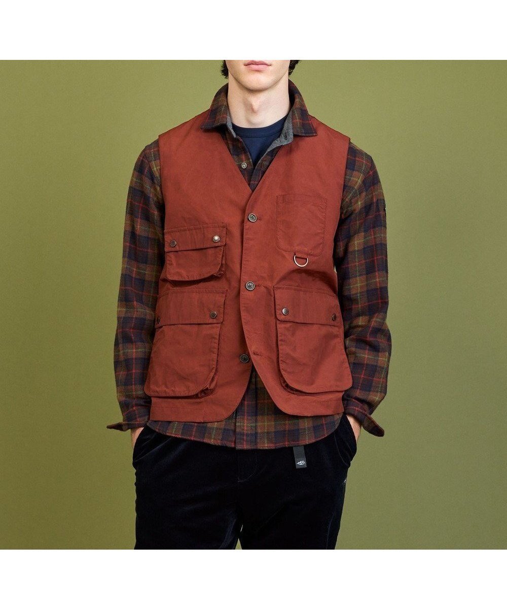 【ジョセフ アブード マウンテン/JOSEPH ABBOUD MOUNTAIN】の【軽量・テ―ム・ヤルビーコラボ】プリント ワックスクロス ベスト インテリア・キッズ・メンズ・レディースファッション・服の通販 founy(ファニー) 　ファッション　Fashion　レディースファッション　WOMEN　アウター　Coat Outerwear　トップス・カットソー　Tops/Tshirt　ベスト/ジレ　Gilets/Vests　オイル　Oil　コーティング　Coating　軽量　Lightweight　プリント　Print　ベスト　Vest　モチーフ　Motif　A/W・秋冬　Aw・Autumn/Winter・Fw・Fall-Winter　オレンジ系|ID: prp329100004532633 ipo3291000000032039091