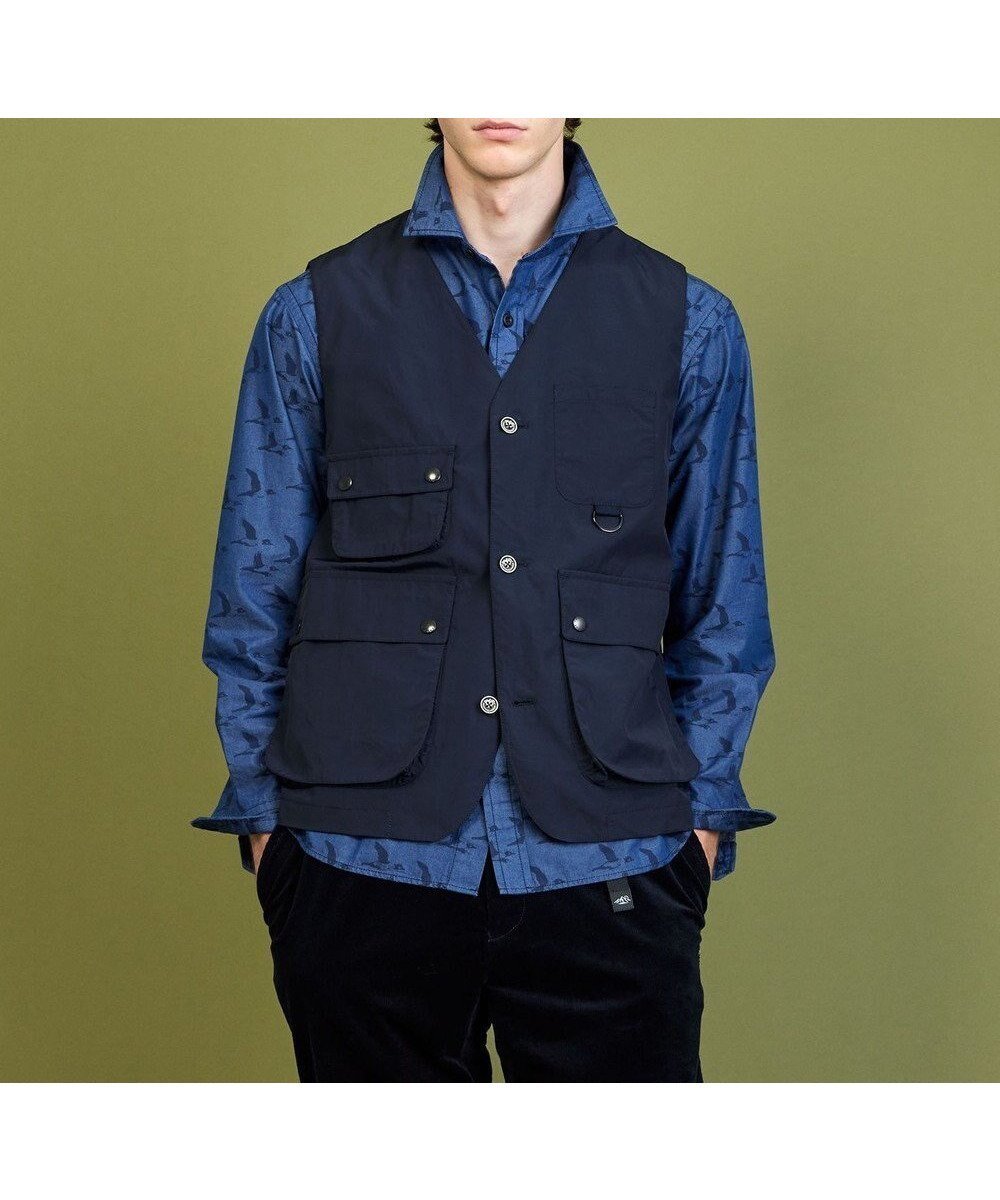 【ジョセフ アブード マウンテン/JOSEPH ABBOUD MOUNTAIN】の【軽量・テ―ム・ヤルビーコラボ】プリント ワックスクロス ベスト インテリア・キッズ・メンズ・レディースファッション・服の通販 founy(ファニー) 　ファッション　Fashion　レディースファッション　WOMEN　アウター　Coat Outerwear　トップス・カットソー　Tops/Tshirt　ベスト/ジレ　Gilets/Vests　オイル　Oil　コーティング　Coating　軽量　Lightweight　プリント　Print　ベスト　Vest　モチーフ　Motif　A/W・秋冬　Aw・Autumn/Winter・Fw・Fall-Winter　ネイビー系|ID: prp329100004532633 ipo3291000000032039092