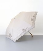 【アウロラ/AURORA】のNINA RICCI (ニナリッチ) マーガレット刺繍晴雨兼用パラソル(折り畳み・トップフラット) ベージュ|ID: prp329100004532765 ipo3291000000032039532
