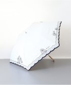 【アウロラ/AURORA】のNINA RICCI (ニナリッチ) マーガレット刺繍晴雨兼用パラソル(折り畳み・トップフラット) ホワイト|ID: prp329100004532765 ipo3291000000032039534
