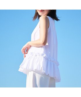 【ハッシュニュアンス/#Newans】の〈水野佐彩さんコラボ〉タックフリルヘムシャツ 人気、トレンドファッション・服の通販 founy(ファニー) ファッション Fashion レディースファッション Fashion for Women トップス・カットソー Cut & Sew Tops シャツ・ブラウス・オフィスカジュアル Elegant Blouses & Button-Ups コラボ Collaboration, Collab フェミニン Feminine, Girly フリル Frill, Ruffle 再入荷 Restock / Back in Stock 夏 Summer 春 Spring S/S・春夏 SS, Spring/Summer, Warm Season 洗える Machine Washable |ID:prp329100004532908