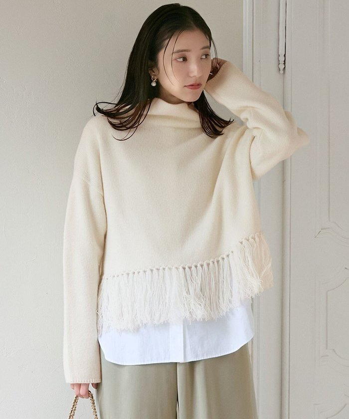 【23区/NIJYUSANKU】の【SLOW/一部店舗限定】ニットトータル フリンジ ニット インテリア・キッズ・メンズ・レディースファッション・服の通販 founy(ファニー) https://founy.com/ ファッション Fashion レディースファッション WOMEN トップス・カットソー Tops/Tshirt ニット Knit Tops イタリア Italy 春 Spring セーター Sweater タートル Turtle トレンド Trend ハイネック High Neck フリンジ Fringe 冬 Winter A/W・秋冬 Aw・Autumn/Winter・Fw・Fall-Winter おすすめ Recommend 2024年 2024 2024-2025秋冬・A/W Aw/Autumn/Winter/Fw/Fall/2024-2025 |ID: prp329100004532919 ipo3291000000032040195