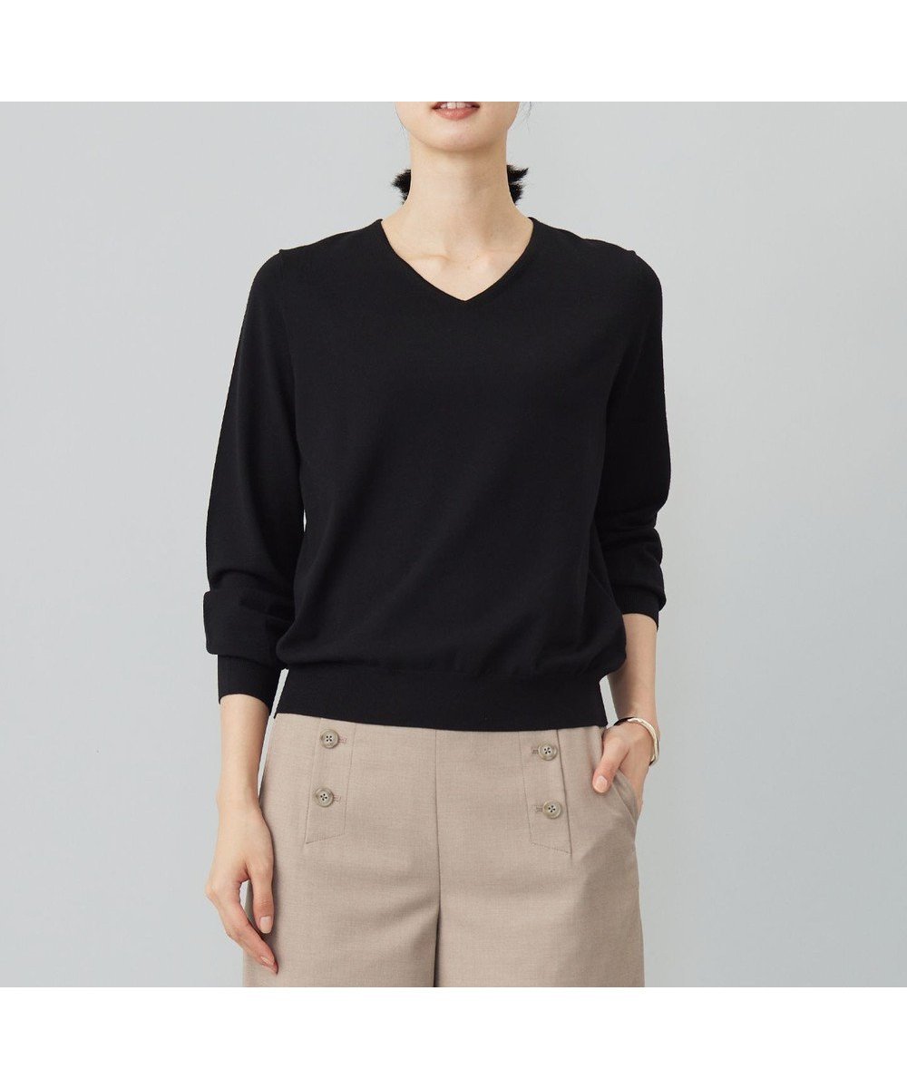 【ジェイ プレス/J.PRESS】の【ご好評につき新色追加!・WEB限定カラーあり・洗える】PRINCE Vネック ニット インテリア・キッズ・メンズ・レディースファッション・服の通販 founy(ファニー) 　ファッション　Fashion　レディースファッション　Fashion for Women　トップス・カットソー　Cut & Sew Tops　ニット　Knit Tops & Sweaters　Vネックトップス　V-Neck Tops / V-Cut Neckline Shirts　インナー　Innerwear　シンプル　Simple, Minimal　ジャケット　Jacket, Outerwear　ストレッチ　Stretch, Stretchy Fabric　セーター　Sweater, Knitwear　パイピング　Piping, Trim Design　エレガント 上品　Elegant　定番　Standard, Basic Item　洗える　Machine Washable　A/W・秋冬　Autumn/Winter　ビジネス 仕事 通勤　Business / Work / Commuting　ブラック系|ID: prp329100004532933 ipo3291000000033711690