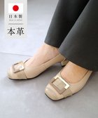 【ポインター/Pointer】の【日本製/抗菌消臭/低反発】バックルパンプス ベージュ×ベージュ|ID: prp329100004533000 ipo3291000000032492106