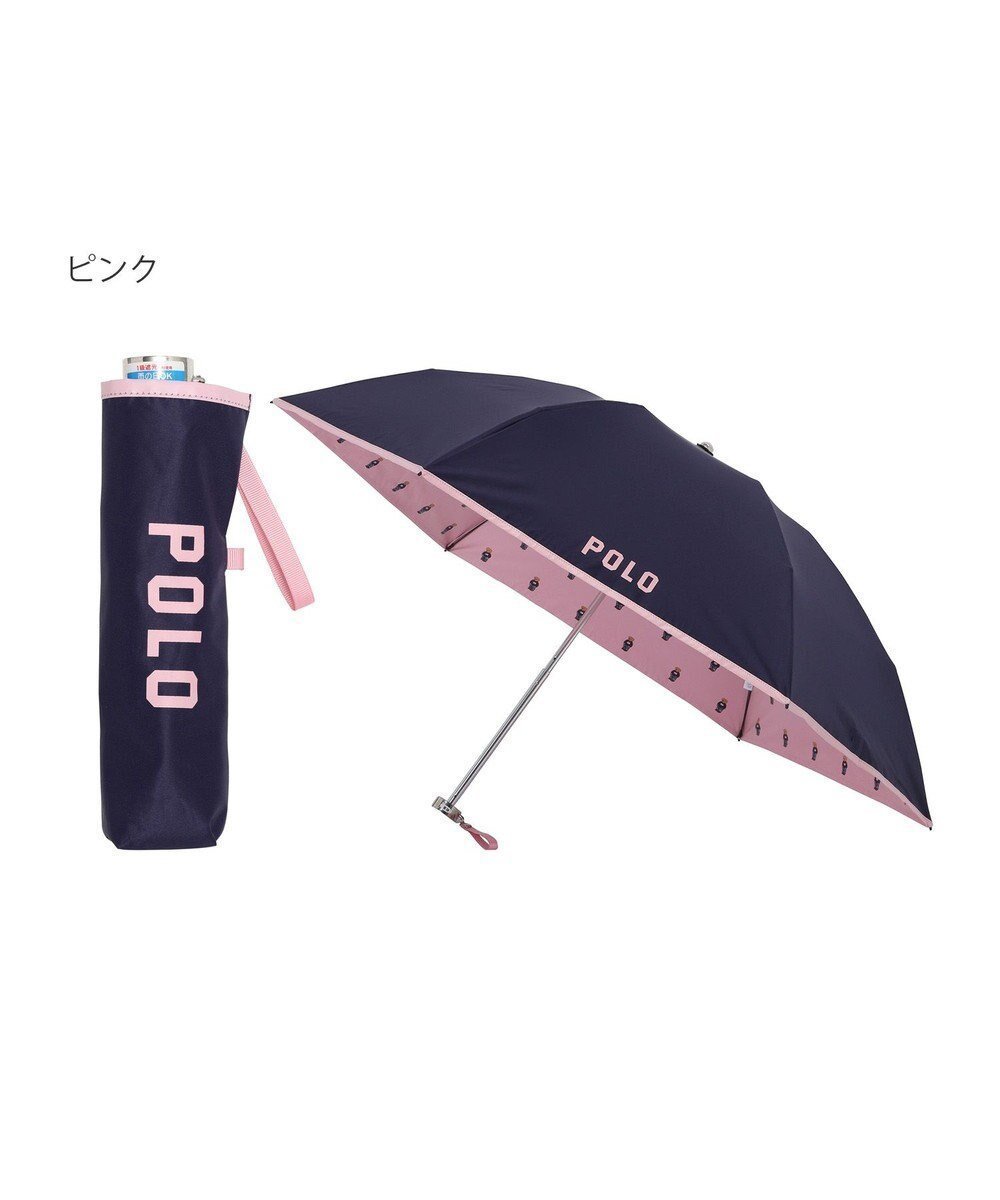 【ムーンバット/MOONBAT】のPOLO RALPH LAUREN 晴雨兼用日傘 折りたたみ傘 ポロベアプリント/遮光 遮熱 UV インテリア・キッズ・メンズ・レディースファッション・服の通販 founy(ファニー) 　ファッション　Fashion　レディースファッション　WOMEN　傘 / レイングッズ　Umbrellas/Rainwear　アイビー　Ivy　ニューヨーク　New York　傘　Umbrella　日傘　Parasol　ネイビー×ピンク&ベアPt|ID: prp329100004533050 ipo3291000000032040762