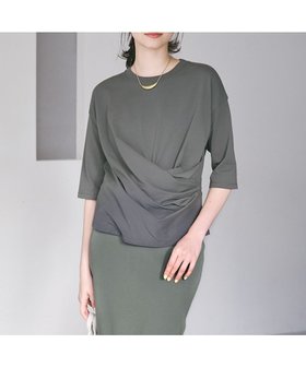 【23区/NIJYUSANKU】の【SLOW/一部店舗限定】MVSコットン カシュクール 5分丈 Tシャツ 人気、トレンドファッション・服の通販 founy(ファニー) ファッション Fashion レディースファッション WOMEN トップス・カットソー Tops/Tshirt シャツ/ブラウス Shirts/Blouses ロング / Tシャツ T-Shirts カットソー Cut and Sewn インナー Inner エレガント 上品 Elegant 春 Spring カシュクール Cachecoeur カットソー Cut And Sew ジャケット Jacket ダウン Down ドレープ Drape フレア Flare フレアースカート Flared Skirt ワイド Wide S/S・春夏 Ss・Spring/Summer おすすめ Recommend 夏 Summer 2025年 2025 2025春夏・S/S Ss,Spring/Summer,2025 |ID:prp329100004533088