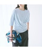 【23区/NIJYUSANKU】の【SLOW/一部店舗限定】MVSコットン カシュクール 5分丈 Tシャツ サックスブルー系|ID:prp329100004533088