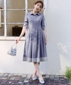 【ティアクラッセ/Tiaclasse】の【洗える】レースコンビシャツワンピース ネイビーストライプ|ID: prp329100004533127 ipo3291000000032041086