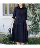 【ティアクラッセ/Tiaclasse】の【洗える】レースコンビシャツワンピース ネイビー|ID: prp329100004533127 ipo3291000000032041088