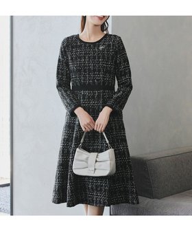 【ティアクラッセ/Tiaclasse】の【洗える】配色ツイードワンピース 人気、トレンドファッション・服の通販 founy(ファニー) ファッション Fashion レディースファッション WOMEN ワンピース Dress ウォッシャブル Washable オケージョン Occasion 春 Spring 洗える Washable 秋 Autumn/Fall カーディガン Cardigan ツイード Tweed 長袖 Long Sleeve フィット Fit フェイクスエード Faux Suede フレア Flare ポケット Pocket ミモレ Mimore 無地 Plain Color リップ Lip 冬 Winter A/W・秋冬 Aw・Autumn/Winter・Fw・Fall-Winter 再入荷 Restock/Back In Stock/Re Arrival エレガント 上品 Elegant セレモニー Ceremony NEW・新作・新着・新入荷 New Arrivals |ID:prp329100004533152