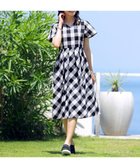 【ティアクラッセ/Tiaclasse】の【袖が選べる・洗える】大柄ギンガムチェックワンピース 半袖:ネイビー|ID: prp329100004533226 ipo3291000000032558963