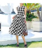 【ティアクラッセ/Tiaclasse】の【袖が選べる・洗える】大柄ギンガムチェックワンピース ノースリーブ:ブラック|ID: prp329100004533226 ipo3291000000034515491