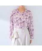 【イェッカ ヴェッカ/YECCA VECCA】のボタニカル柄シアージャガードブラウス Purple|ID: prp329100004533238 ipo3291000000032414602
