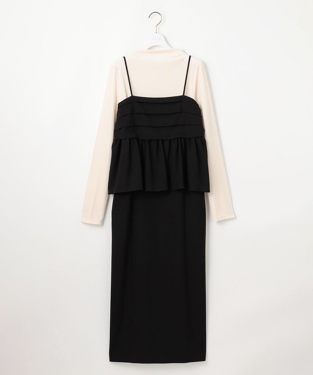 【エニィ スィス/any SiS】の【BAILA12月号掲載・貴島明日香さんコラボ】ドッキングビスチェワンピース×インナーセット インテリア・キッズ・メンズ・レディースファッション・服の通販 founy(ファニー) 　雑誌掲載アイテム　Magazine Picks & Fashion Features　ファッション雑誌　Fashion Magazines　バイラ　BAILA　ファッション　Fashion　レディースファッション　Fashion for Women　ワンピース　Dresses　インナー　Innerwear　コラボ　Collaboration, Collab　12月号　December Issue　シアー　Sheer, See-Through　ストレッチ　Stretch, Stretchy Fabric　雑誌　Magazine, Fashion Magazine　トレンド　Trend, Trending Now　ドッキング　Docking, Mixed Material　ペンシル　Pencil, Pencil Skirt　ボトルネック　Bottle Neck, Mock Neck　マニッシュ　Mannish, Boyish　ワイド　Wide, Wide Fit　A/W・秋冬　Autumn/Winter　【WEB&銀座インズ店限定】ブラック×アイボリー|ID: prp329100004533268 ipo3291000000035669831
