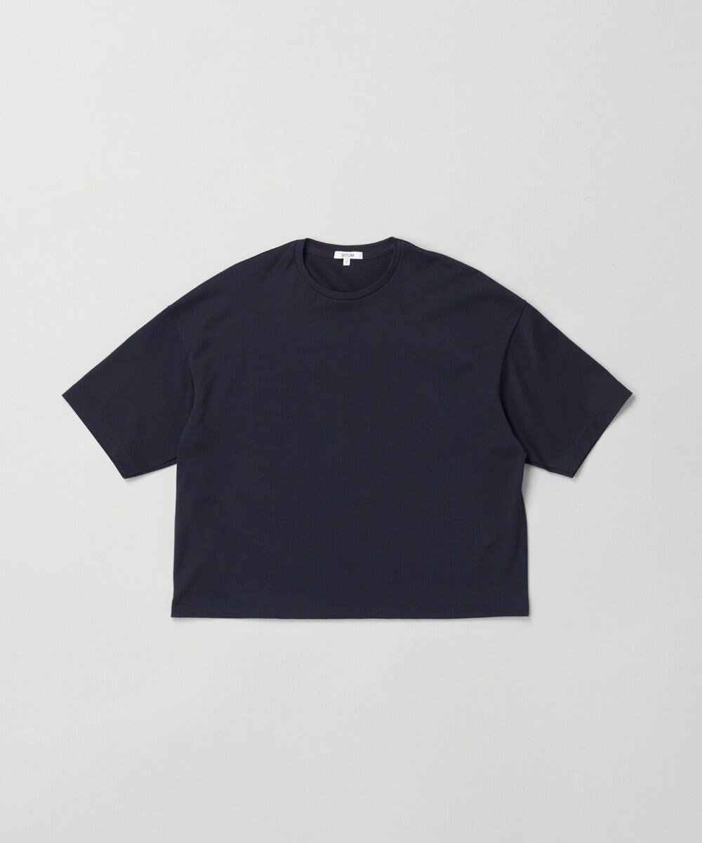 【シトム/SITOM】のクロップド Tシャツ インテリア・キッズ・メンズ・レディースファッション・服の通販 founy(ファニー) 　ファッション　Fashion　レディースファッション　WOMEN　トップス・カットソー　Tops/Tshirt　シャツ/ブラウス　Shirts/Blouses　ロング / Tシャツ　T-Shirts　カットソー　Cut and Sewn　アクセサリー　Accessories　春　Spring　洗える　Washable　カットソー　Cut And Sew　クロップド　Cropped　ダメージ　Damage　バランス　Balance　パターン　Pattern　ワイド　Wide　S/S・春夏　Ss・Spring/Summer　おすすめ　Recommend　夏　Summer　エレガント 上品　Elegant　ビジネス 仕事 通勤　Business　ネイビー|ID: prp329100004533315 ipo3291000000032282165