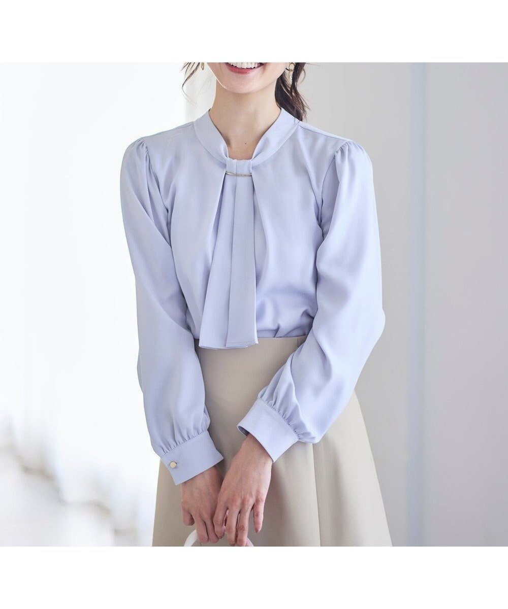 【エニィ スィス/any SiS】の【洗える】4WAYボウタイ ブラウス インテリア・キッズ・メンズ・レディースファッション・服の通販 founy(ファニー) 　ファッション　Fashion　レディースファッション　Ladies' Fashion Online　トップス・カットソー　Tops/Tshirt　シャツ/ブラウス　Shirts/Blouses　エレガント 上品　Elegant　サテン　Satin　シンプル　Simple　フロント　Front　NEW・新作・新着・新入荷　New Arrivals　洗える　Washable　A/W・秋冬　Aw・Autumn/Winter・Fw・Fall-Winter　ビジネス 仕事 通勤　Business　ライトブルー|ID: prp329100004533344 ipo3291000000032659929