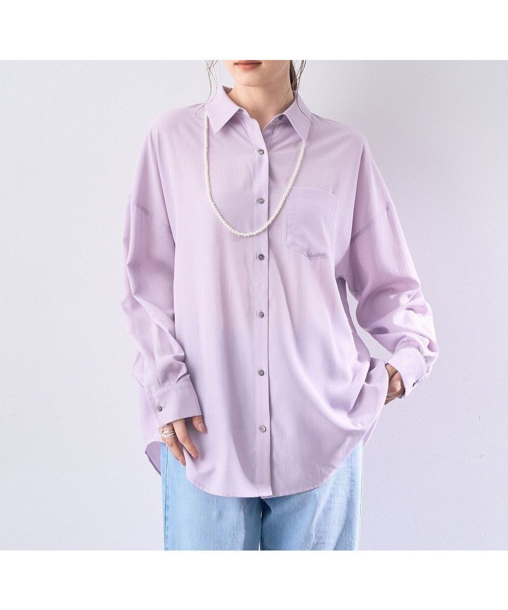 【イェッカ ヴェッカ/YECCA VECCA】のバックギャザーロングシャツ インテリア・キッズ・メンズ・レディースファッション・服の通販 founy(ファニー) 　ファッション　Fashion　レディースファッション　WOMEN　トップス・カットソー　Tops/Tshirt　シャツ/ブラウス　Shirts/Blouses　ギャザー　Gather　ショルダー　Shoulder　ドロップ　Drop　ポケット　Pocket　リラックス　Relax　ロング　Long　夏　Summer　春　Spring　S/S・春夏　Ss・Spring/Summer　Lavender|ID: prp329100004533383 ipo3291000000032330377