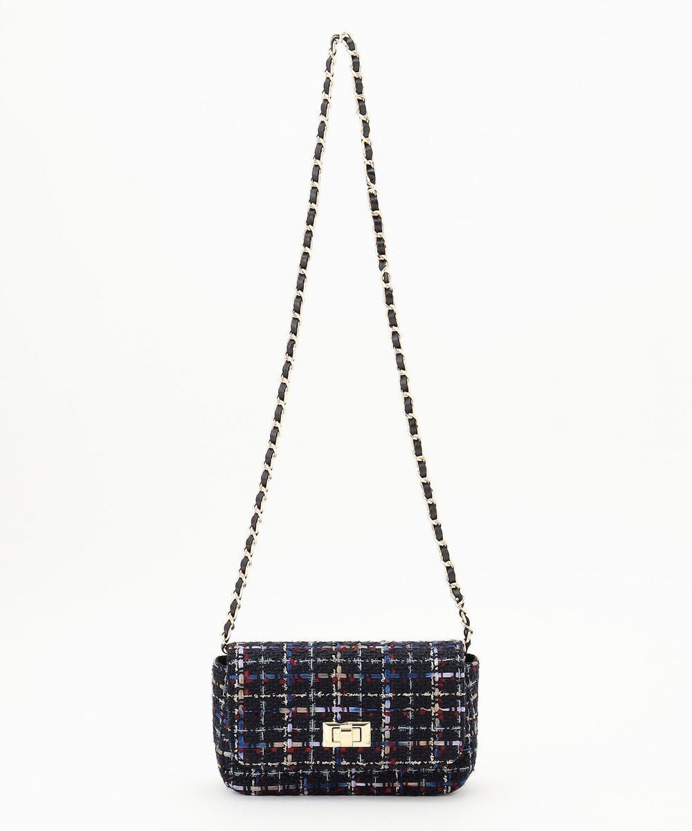 【エニィ スィス/any SiS】のツイードチェーン バッグ インテリア・キッズ・メンズ・レディースファッション・服の通販 founy(ファニー) 　ファッション　Fashion　レディースファッション　Fashion for Women　バッグ　Bags　おすすめ　Recommended / Our Picks　ショルダー　Shoulder, Shoulder Strap　チェーン　Chain, Chain Strap　ツイード　Twill, Twill Weave　フェミニン　Feminine, Girly　ブローチ　Brooch, Pin Brooch　ロング　Long, Long-Length　エレガント 上品　Elegant　ネイビー系チェック|ID: prp329100004533436 ipo3291000000035713072