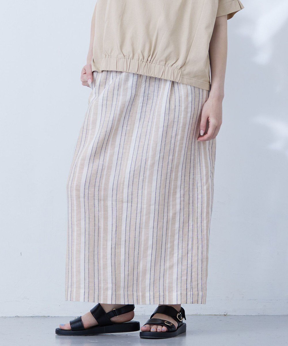 【ジェイプレスヨークストリート/J.PRESS YORK STREET】の【WOMEN】グルカ ロングスカート インテリア・キッズ・メンズ・レディースファッション・服の通販 founy(ファニー) 　ファッション　Fashion　レディースファッション　WOMEN　スカート　Skirt　ロングスカート　Long Skirt　ポンチョ　Poncho　リネン　Linen　ロング　Long　吸水　Water Absorption　夏　Summer　春　Spring　S/S・春夏　Ss・Spring/Summer　ベージュ系1|ID: prp329100004533490 ipo3291000000032042539