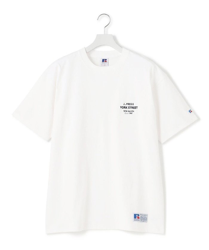 【ジェイプレスヨークストリート/J.PRESS YORK STREET】の【UNISEX】RUSSELL×YORK STREET ロゴTシャツ インテリア・キッズ・メンズ・レディースファッション・服の通販 founy(ファニー) https://founy.com/ ファッション Fashion レディースファッション Fashion for Women トップス・カットソー Cut & Sew Tops シャツ・ブラウス・オフィスカジュアル Elegant Blouses & Button-Ups ロングTシャツ・Tシャツ Longline T-Shirts & Tees カットソー・ベーシックTシャツ Cut-and-Sewn Tops / Stretch Tees & Basics アメリカン American Style 春 Spring カットソー Cut and Sewn Top スポーツ Sports, Activewear 定番 Standard, Basic Item プリント Print, Printed Pattern 半袖 Short Sleeve, Half Sleeve ユニセックス Unisex, Genderless ラッセル Raschel, Raschel Lace ラバー Rubber, Rubber Sole S/S・春夏 SS, Spring/Summer, Warm Season 夏 Summer |ID: prp329100004533535 ipo3291000000032678528