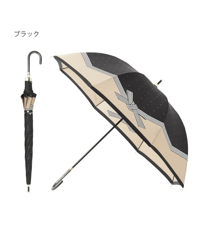 【ムーンバット/MOONBAT】の【耐風】LANVIN en Bleu 長傘 サテンプリントリボン インテリア・キッズ・メンズ・レディースファッション・服の通販 founy(ファニー) https://founy.com/ ファッション Fashion レディースファッション Fashion for Women レイングッズ・傘・晴雨兼用傘 Umbrellas & Rain Gear ボーダー Border, Stripe ミックス Mix, Mixed Style リボン Ribbon, Bow エレガント 上品 Elegant 傘 Umbrella, Parasol |ID: prp329100004533571 ipo3291000000034411301