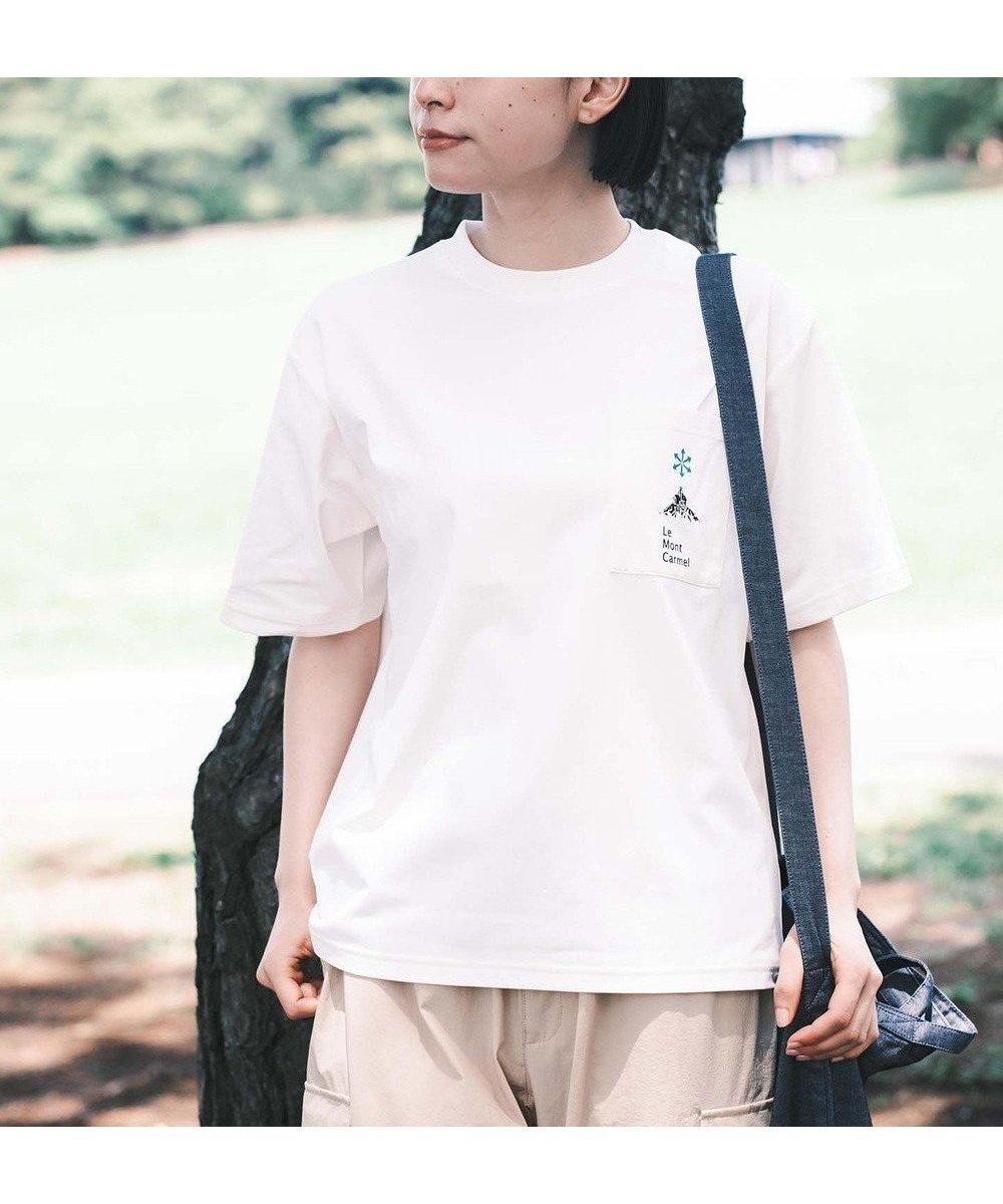 【シェアパーク/SHARE PARK】の【UVカット・吸水速乾・ストレッチ・軽量 】ロゴポケットTシャツ(S・Mサイズ) インテリア・キッズ・メンズ・レディースファッション・服の通販 founy(ファニー) 　ファッション　Fashion　レディースファッション　WOMEN　トップス・カットソー　Tops/Tshirt　シャツ/ブラウス　Shirts/Blouses　ロング / Tシャツ　T-Shirts　カットソー　Cut and Sewn　春　Spring　カットソー　Cut And Sew　吸水　Water Absorption　軽量　Lightweight　シンプル　Simple　ストレッチ　Stretch　フランス　France　フロント　Front　プリント　Print　ベーシック　Basic　ポケット　Pocket　リラックス　Relax　ワーク　Work　S/S・春夏　Ss・Spring/Summer　再入荷　Restock/Back In Stock/Re Arrival　夏　Summer　ホワイト系|ID: prp329100004533592 ipo3291000000032042963