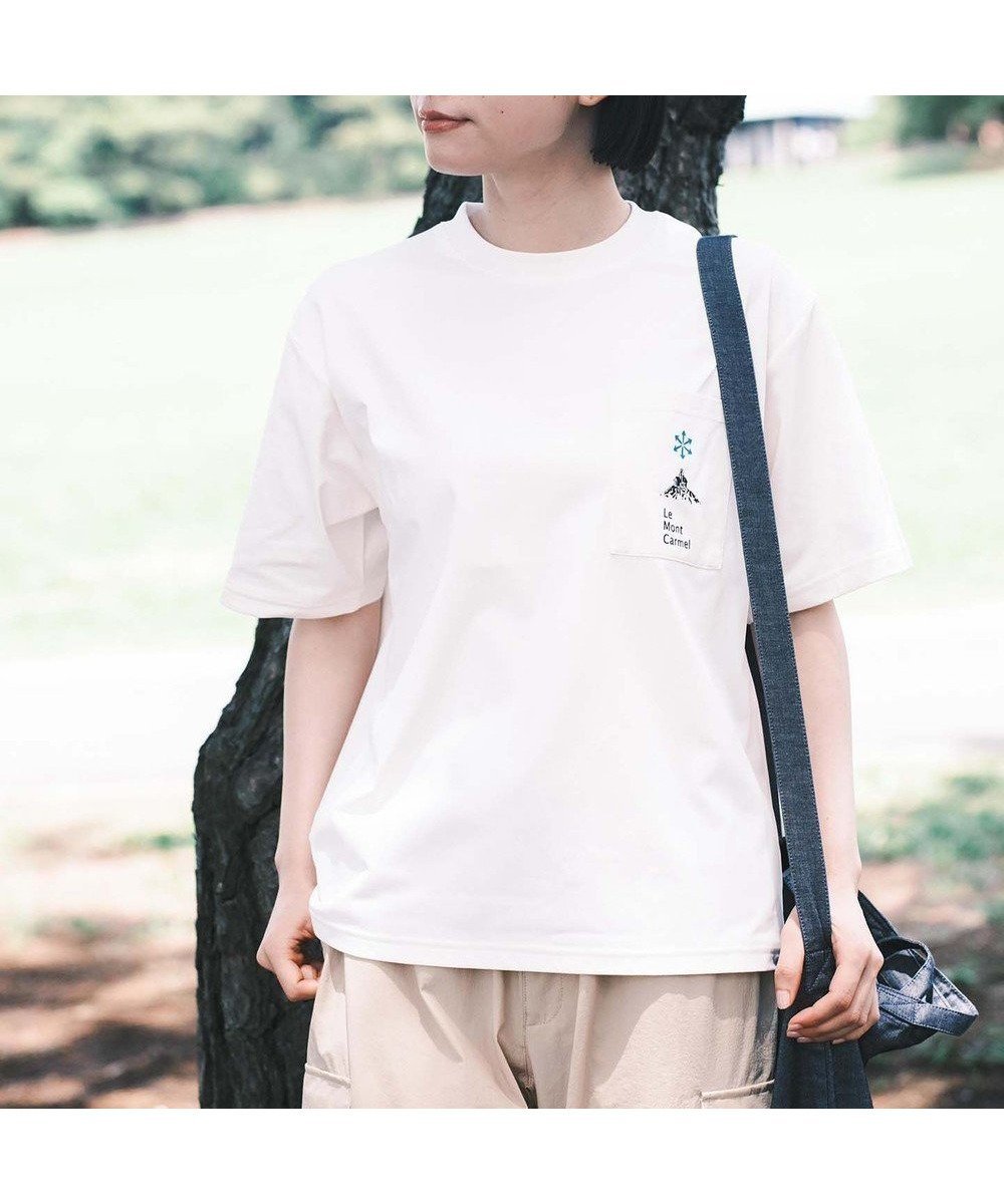 【シェアパーク/SHARE PARK】の【UVカット・吸水速乾・ストレッチ・軽量 】ロゴポケットTシャツ(S・Mサイズ) インテリア・キッズ・メンズ・レディースファッション・服の通販 founy(ファニー) 　ファッション　Fashion　レディースファッション　Ladies' Fashion Online　トップス・カットソー　Tops/Tshirt　シャツ/ブラウス　Shirts/Blouses　ロング / Tシャツ　T-Shirts　カットソー　Cut and Sewn　春　Spring　カットソー　Cut And Sew　吸水　Water Absorption　軽量　Lightweight　シンプル　Simple　ストレッチ　Stretch　フランス　France　フロント　Front　プリント　Print　ベーシック　Basic　ポケット　Pocket　リラックス　Relax　ワーク　Work　S/S・春夏　Ss・Spring/Summer　再入荷　Restock/Back In Stock/Re Arrival　夏　Summer　ホワイト系|ID: prp329100004533592 ipo3291000000032365607
