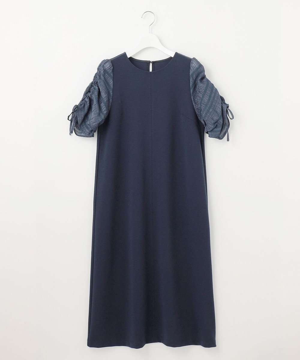 【フェルゥ/Feroux】の【洗える】ドロストスリーブカットソー ワンピース インテリア・キッズ・メンズ・レディースファッション・服の通販 founy(ファニー) ファッション Fashion レディースファッション Fashion for Women ワンピース Dresses オケージョン Occasion Wear カットソー Cut and Sewn Top ストレート Straight, Straight Cut スニーカー Sneakers, Trainers チェック Check, Plaid, Tartan 夏 Summer 春 Spring S/S・春夏 SS, Spring/Summer, Warm Season 洗える Machine Washable ネイビー系|ID: prp329100004533659 ipo3291000000034757271