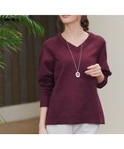 【ティアクラッセ/Tiaclasse】の【安田美沙子さん着用・選べる2type】ラグランニットトップス Vネック:ボルドー|ID: prp329100004533687 ipo3291000000035568102