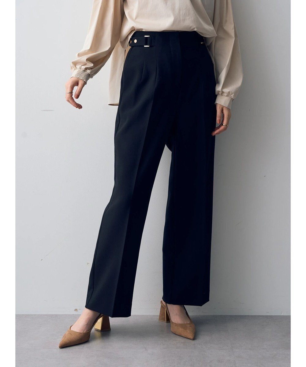 【イェッカ ヴェッカ/YECCA VECCA】のサイドベルテッドパンツ インテリア・キッズ・メンズ・レディースファッション・服の通販 founy(ファニー) 　ファッション　Fashion　レディースファッション　WOMEN　パンツ　Pants　ストレッチ　Stretch　ストレート　Straight　センター　Center　ポケット　Pocket　ワイド　Wide　A/W・秋冬　Aw・Autumn/Winter・Fw・Fall-Winter　Black|ID: prp329100004533714 ipo3291000000032043405