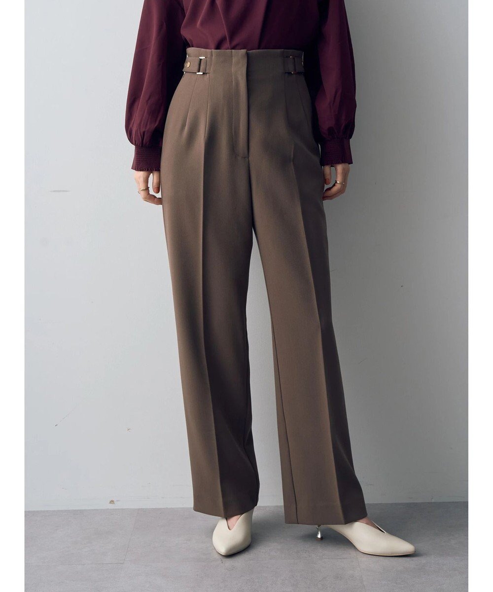 【イェッカ ヴェッカ/YECCA VECCA】のサイドベルテッドパンツ インテリア・キッズ・メンズ・レディースファッション・服の通販 founy(ファニー) 　ファッション　Fashion　レディースファッション　WOMEN　パンツ　Pants　ストレッチ　Stretch　ストレート　Straight　センター　Center　ポケット　Pocket　ワイド　Wide　A/W・秋冬　Aw・Autumn/Winter・Fw・Fall-Winter　Mocha|ID: prp329100004533714 ipo3291000000032043407