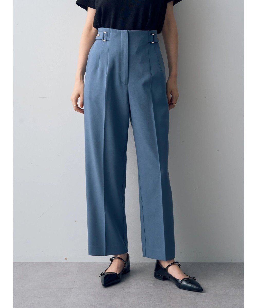 【イェッカ ヴェッカ/YECCA VECCA】のサイドベルテッドパンツ インテリア・キッズ・メンズ・レディースファッション・服の通販 founy(ファニー) 　ファッション　Fashion　レディースファッション　WOMEN　パンツ　Pants　ストレッチ　Stretch　ストレート　Straight　センター　Center　ポケット　Pocket　ワイド　Wide　A/W・秋冬　Aw・Autumn/Winter・Fw・Fall-Winter　Blue|ID: prp329100004533714 ipo3291000000032043409