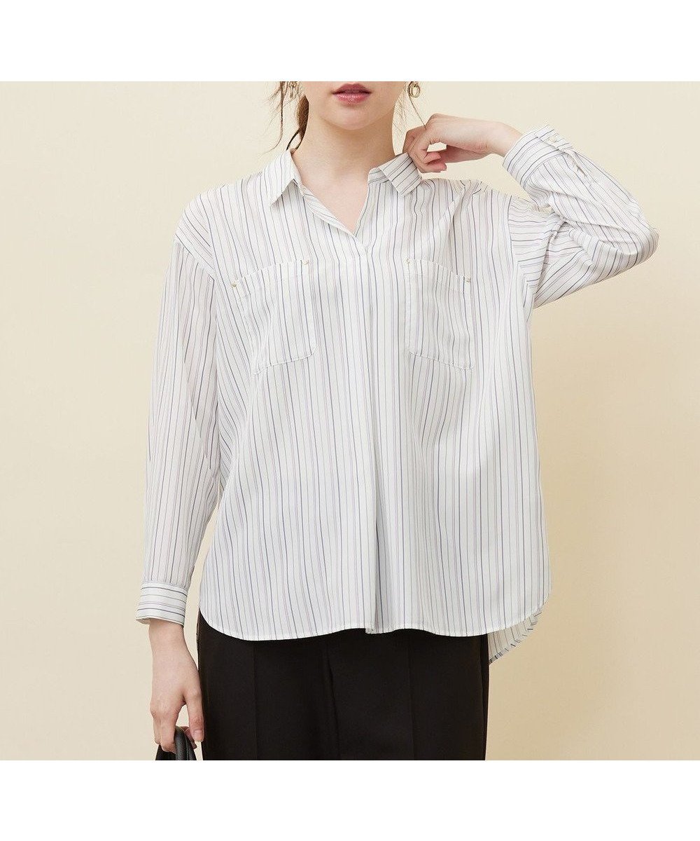 【エニィ スィス/any SiS】の【洗える】トロミシャツカラー ブラウス インテリア・キッズ・メンズ・レディースファッション・服の通販 founy(ファニー) 　ファッション　Fashion　レディースファッション　WOMEN　トップス・カットソー　Tops/Tshirt　シャツ/ブラウス　Shirts/Blouses　おすすめ　Recommend　とろみ　Thickness　ショルダー　Shoulder　スキッパー　Skipper　ストライプ　Stripe　ドロップ　Drop　プリント　Print　ポケット　Pocket　ラウンド　Round　エレガント 上品　Elegant　夏　Summer　春　Spring　S/S・春夏　Ss・Spring/Summer　洗える　Washable　ピンクストライプ|ID: prp329100004533740 ipo3291000000032130186