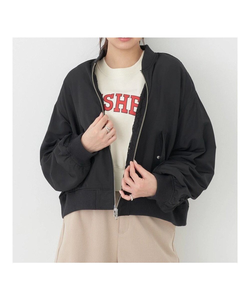 【アースミュージックアンドエコロジー/earth music&ecology】のリバーシブルMAー1 インテリア・キッズ・メンズ・レディースファッション・服の通販 founy(ファニー) 　ファッション　Fashion　レディースファッション　WOMEN　アウター　Coat Outerwear　ジャケット　Jackets　シンプル　Simple　ジャケット　Jacket　ポケット　Pocket　リバーシブル　Reversible　レース　Race　夏　Summer　春　Spring　S/S・春夏　Ss・Spring/Summer　Black|ID: prp329100004533753 ipo3291000000032043582